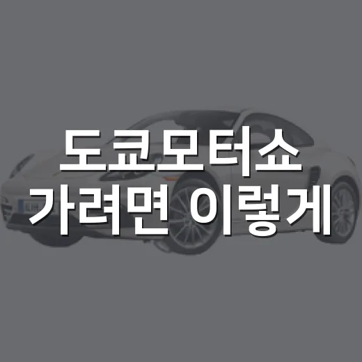 도쿄모터쇼 가려면 이렇게: 교통카드로 도쿄 빅사이트까지 가는 방법 - 요약