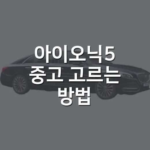 아이오닉5 중고 고르는 방법, 가격보다 먼저 확인할 것들 - 요약