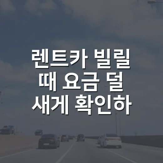 렌트카 빌릴 때 요금 덜 새게 확인하는 방법 - 요약