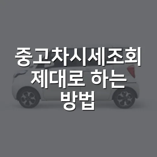 중고차시세조회 제대로 하는 방법, 차량번호보다 먼저 봐야 할 것들 - 요약
