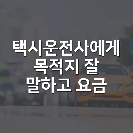 택시운전사에게 목적지 잘 말하고 요금 덜 새게 타는 방법 - 요약