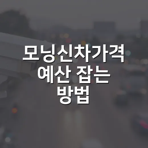 모닝신차가격 예산 잡는 방법, 하이패스 옵션까지 이렇게 계산하면 편합니다 - 요약
