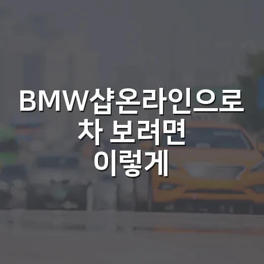 BMW샵온라인으로 차 보려면 이렇게 확인하면 됩니다 - 요약