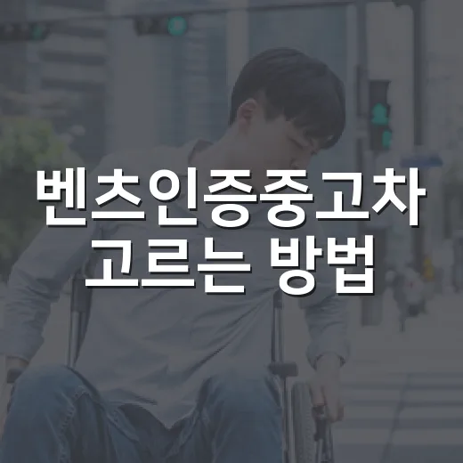 벤츠인증중고차 고르는 방법, 가격보다 먼저 확인할 것들 - 요약