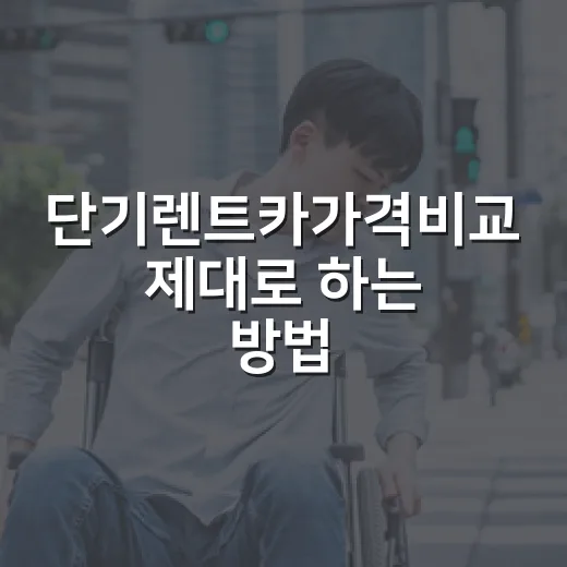 단기렌트카가격비교 제대로 하는 방법, 하루 요금보다 총액을 먼저 보세요 - 요약