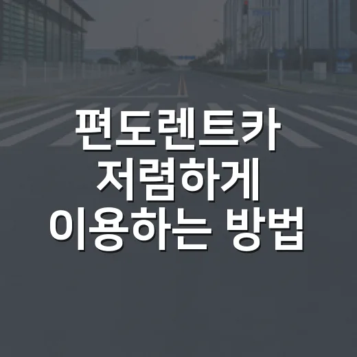 편도렌트카 저렴하게 이용하는 방법, 반납지·하이패스·보험까지 이렇게 확인하세요 - 요약