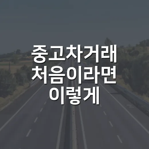 중고차거래 처음이라면 이렇게 확인하는 방법 - 요약