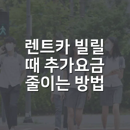 렌트카 빌릴 때 추가요금 줄이는 방법 - 요약