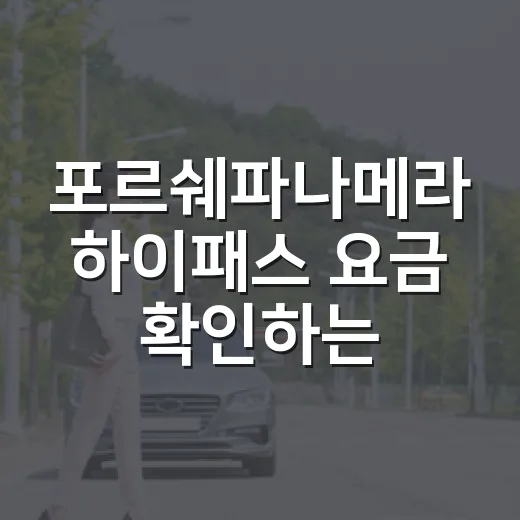 포르쉐파나메라 하이패스 요금 확인하는 방법 - 요약
