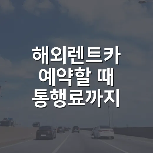 해외렌트카 예약할 때 통행료까지 아끼는 방법 - 요약