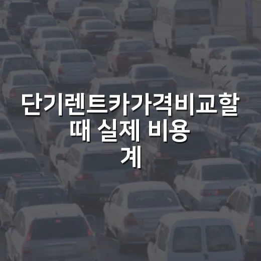 단기렌트카가격비교할 때 실제 비용 계산하는 방법 - 요약