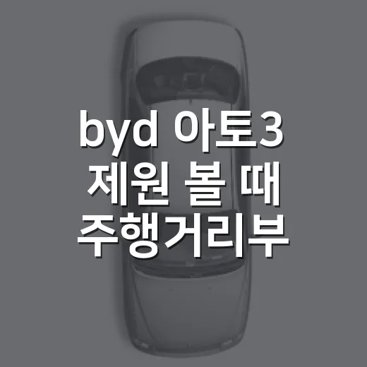 byd 아토3 제원 볼 때 주행거리부터 따지는 방법 - 요약