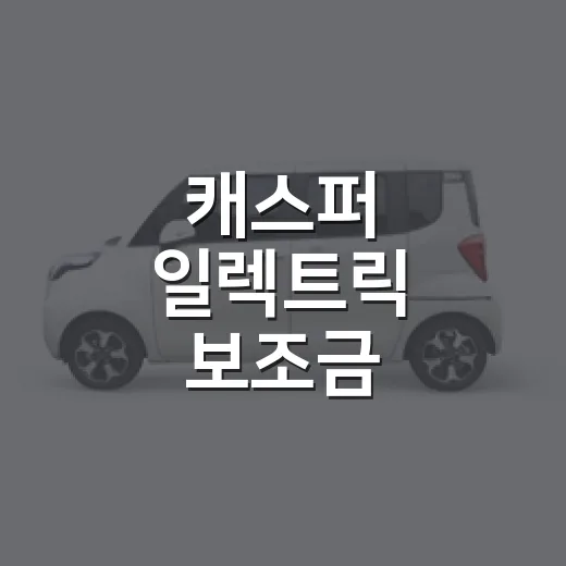 캐스퍼 일렉트릭 보조금 확인하고 실구매가 계산하는 방법 - 요약