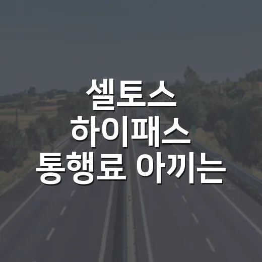 셀토스 하이패스 통행료 아끼는 방법 - 요약