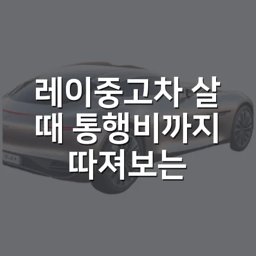레이중고차 살 때 통행비까지 따져보는 방법 - 요약
