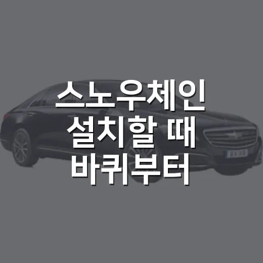 스노우체인 설치할 때 바퀴부터 확인하는 방법 - 요약