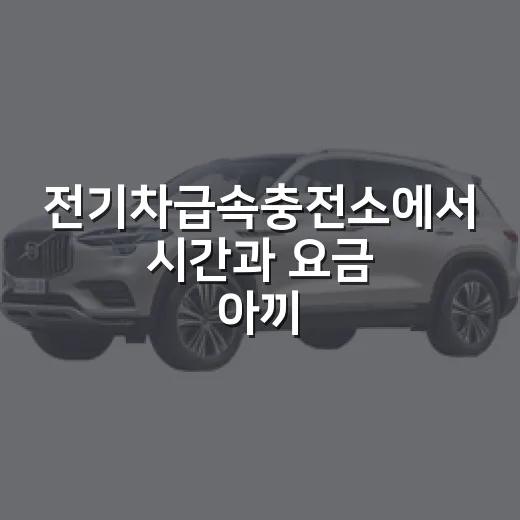 전기차급속충전소에서 시간과 요금 아끼는 방법 - 요약
