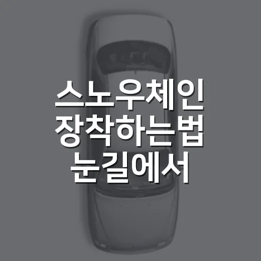 스노우체인 장착하는법 눈길에서 당황하지 않으려면 - 요약