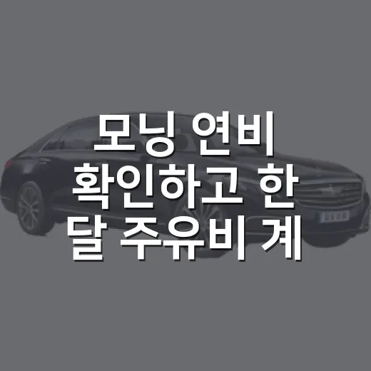 모닝 연비 확인하고 한 달 주유비 계산하는 방법 - 요약