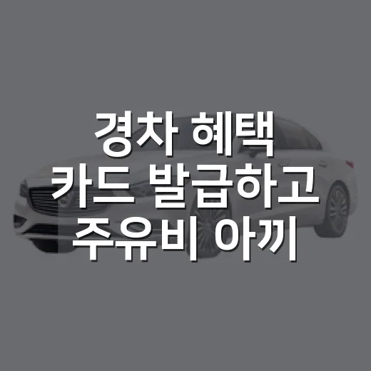 경차 혜택 카드 발급하고 주유비 아끼는 방법 - 요약