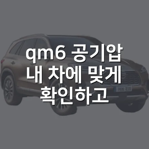 qm6 공기압 내 차에 맞게 확인하고 넣는 방법 - 요약