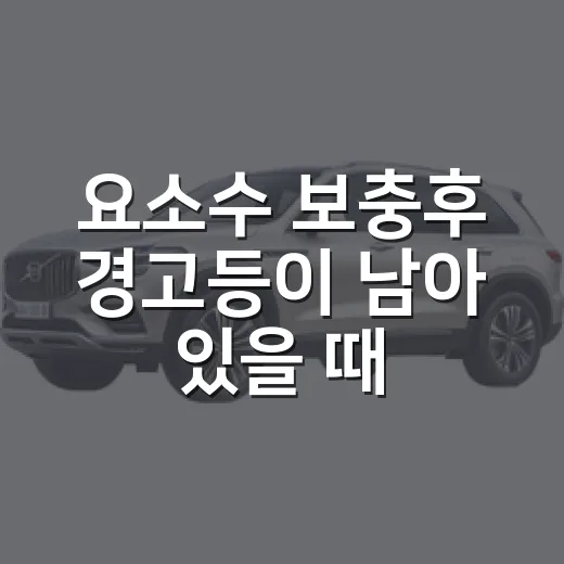 요소수 보충후 경고등이 남아 있을 때 확인하는 방법 - 요약