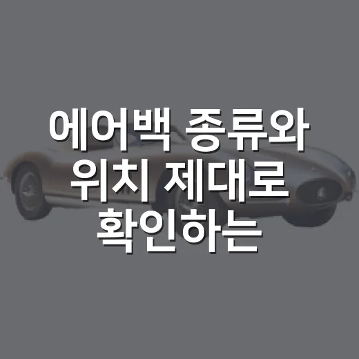 에어백 종류와 위치 제대로 확인하는 방법 - 요약