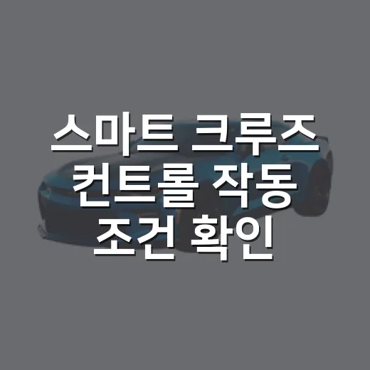 스마트 크루즈 컨트롤 작동 조건 확인하는 방법 - 요약
