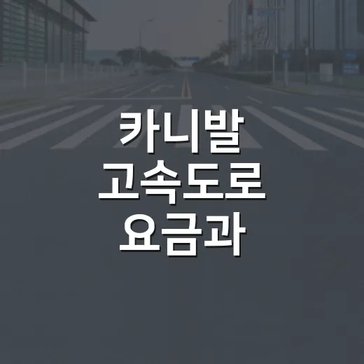 카니발 고속도로 요금과 전용차로 이용하는 방법 - 요약