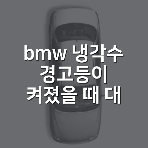 bmw 냉각수 경고등이 켜졌을 때 대처하는 방법 - 요약