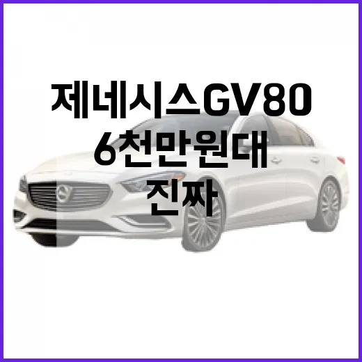 6천만 원대 제네시스 GV80, 그 진짜 가치가 무엇일까? - 요약
