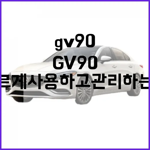 GV90, 올바르게 사용하고 관리하는 방법 - 요약