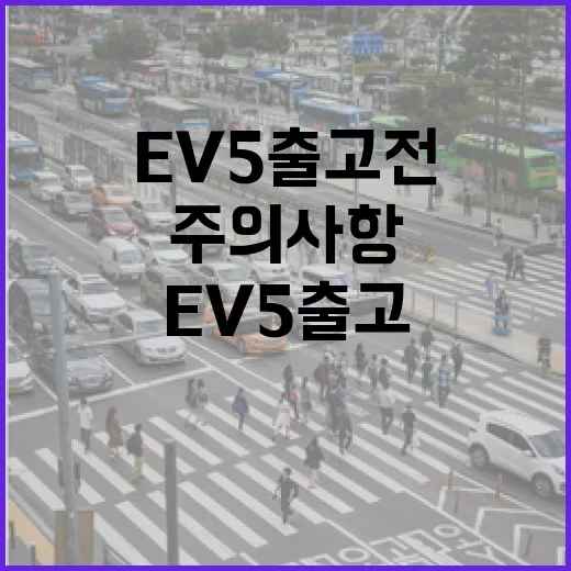 EV5 출고 전 꼭 알아야 할 주의사항 - 요약
