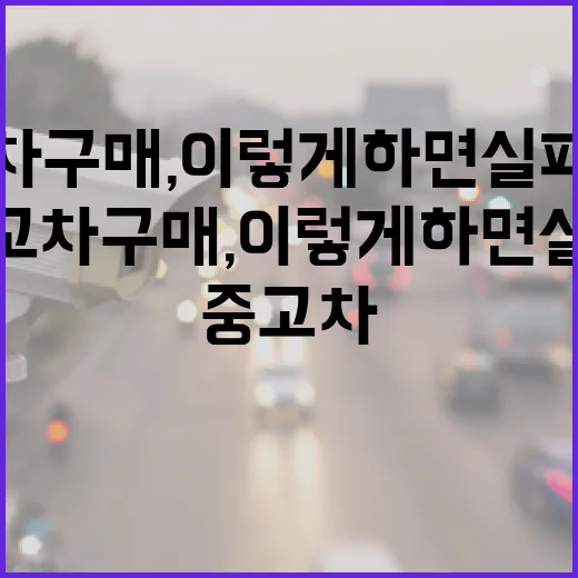 중고차 구매, 이렇게 하면 실패 없다! - 요약