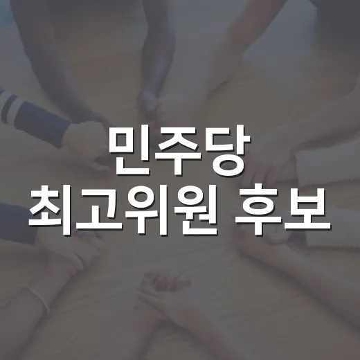민주당 최고위원 후보, 이렇게 알아보자 - 요약