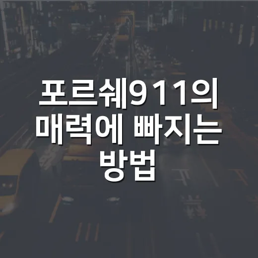 포르쉐911의 매력에 빠지는 방법 - 요약