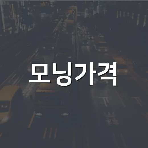 모닝가격, 어떻게 현명하게 접근할까? - 요약