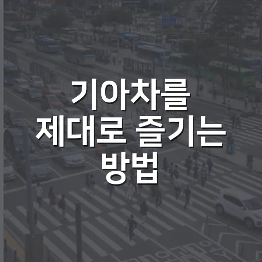 기아차를 제대로 즐기는 방법: 주행부터 관리까지 - 요약