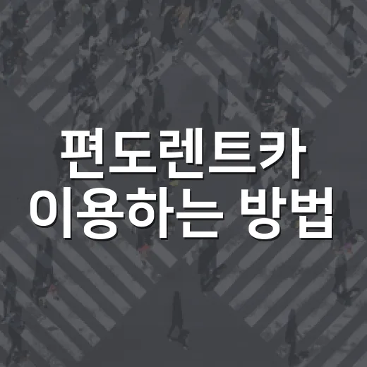 편도렌트카 이용하는 방법, 알아두면 좋은 팁! - 요약
