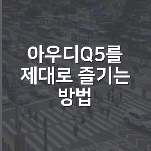 아우디Q5를 제대로 즐기는 방법 - 요약