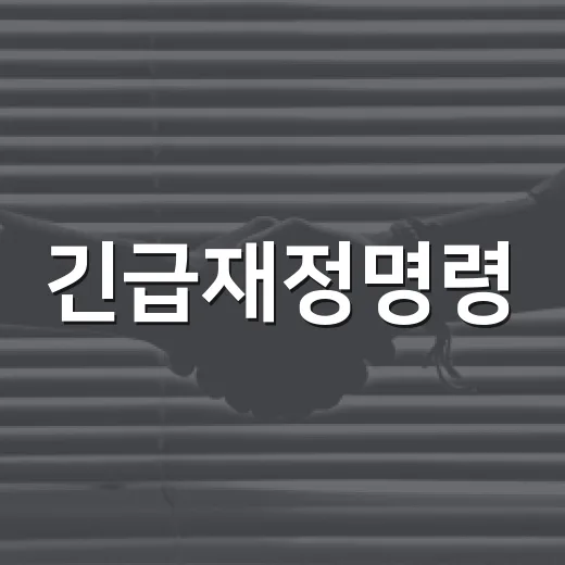 긴급재정명령, 꼭 알아야 할 기본 상식 - 요약