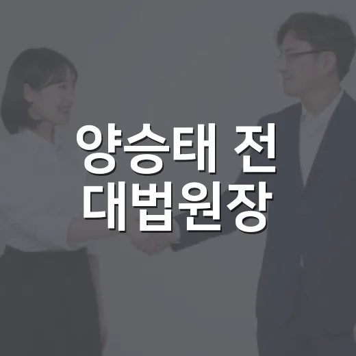 양승태 전 대법원장, 그가 남긴 흔적과 의미 - 요약