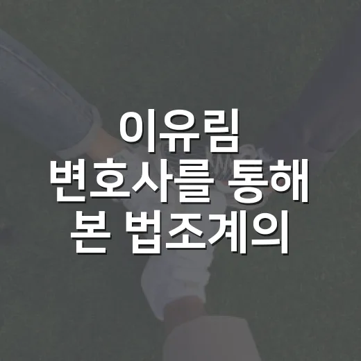 이유림 변호사를 통해 본 법조계의 현실과 전망 - 요약