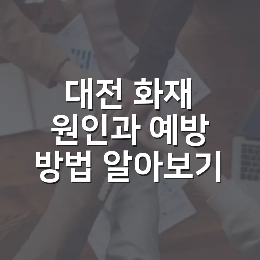 대전 화재 원인과 예방 방법 알아보기 - 요약