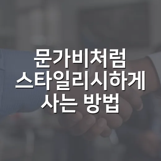 문가비처럼 스타일리시하게 사는 방법 - 요약