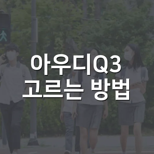 아우디Q3 고르는 방법, 가격표보다 먼저 봐야 할 5가지 - 요약