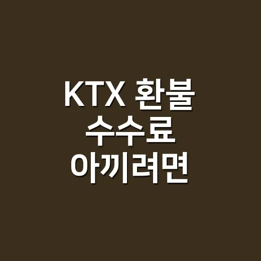 KTX 환불 수수료 아끼려면 이렇게 계산하면 됩니다 - 요약