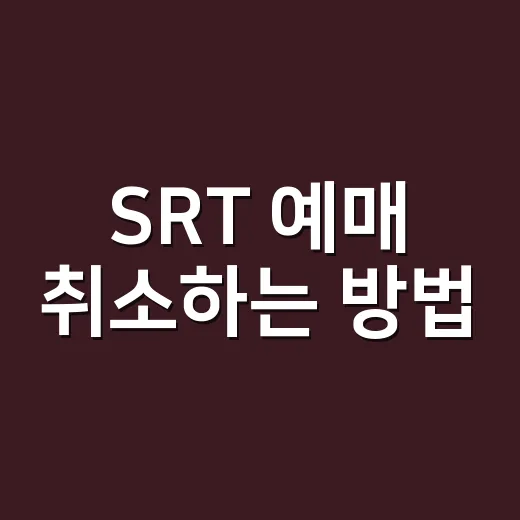 SRT 예매 취소하는 방법, 취소표 다시 잡는 시간까지 보는 법 - 요약