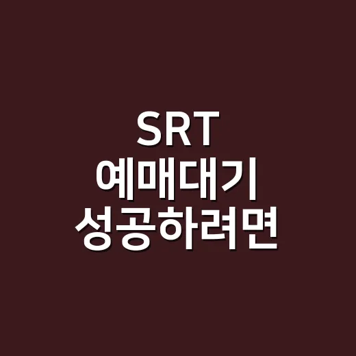 SRT 예매대기 성공하려면 이렇게 잡으세요 - 요약