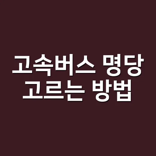 고속버스 명당 고르는 방법, 장거리 피로 줄이려면 이렇게 앉으세요 - 요약